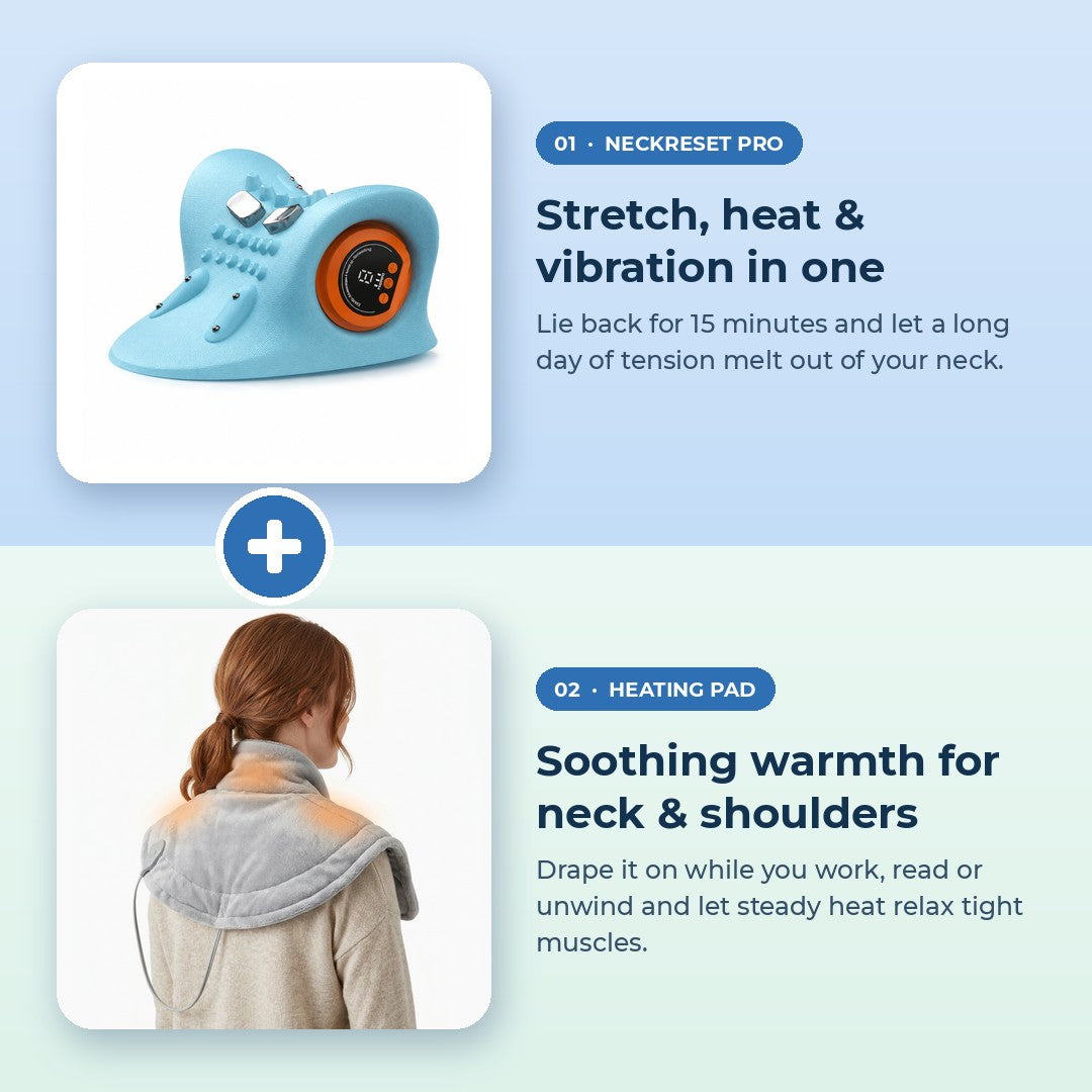 NeckReset Pro — Cervical Traction Neck Massager with Heat & Vibration